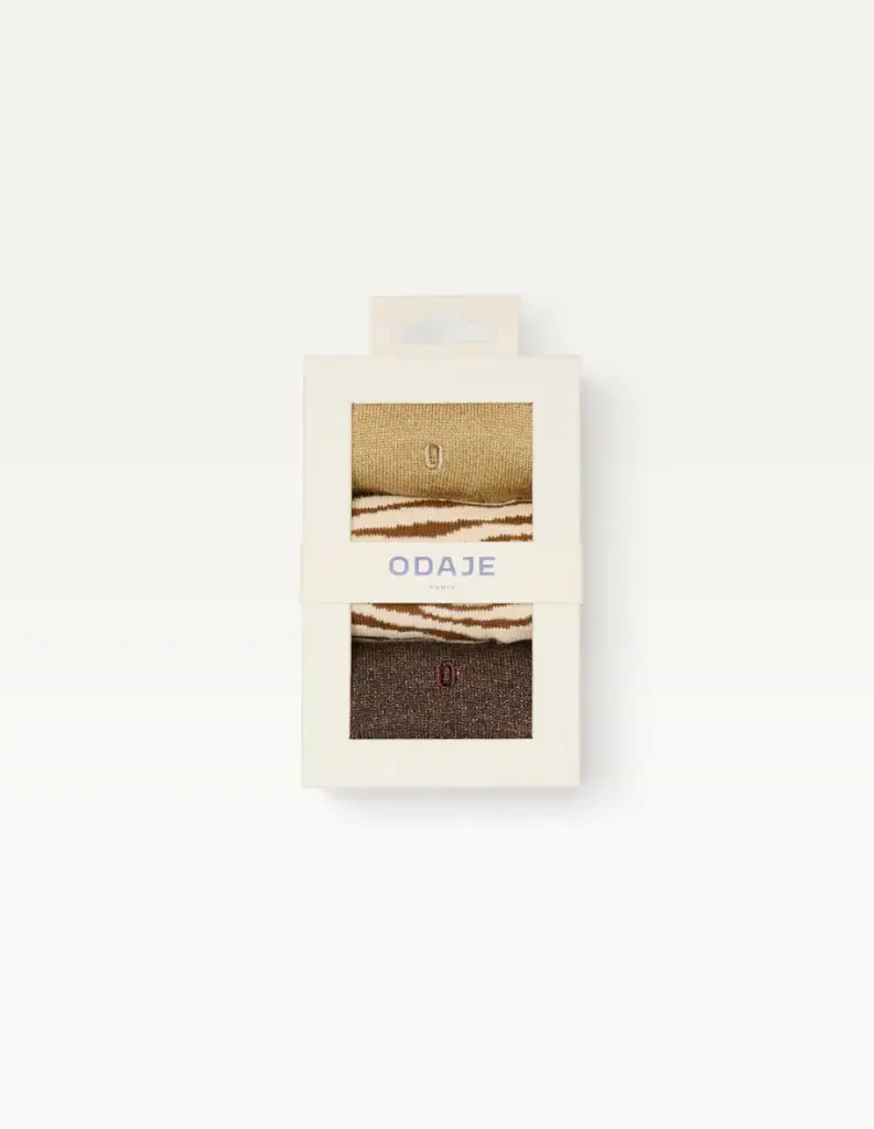 PACK X3 FANTAISIE - ZEBRE MARRON DORE