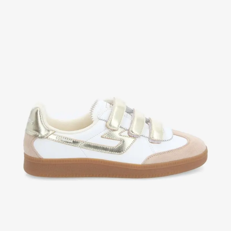 SHEFFIELD STRAPS W NAPPA/SDE/META -WHITE/BEIGE/L.GOLD