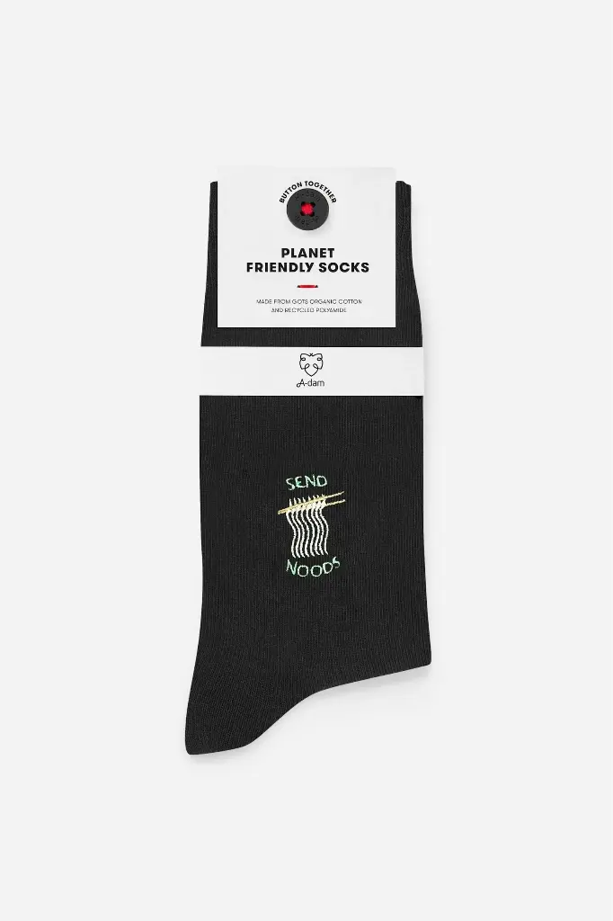 SOCKS CASUAL - BLACK NOODLES