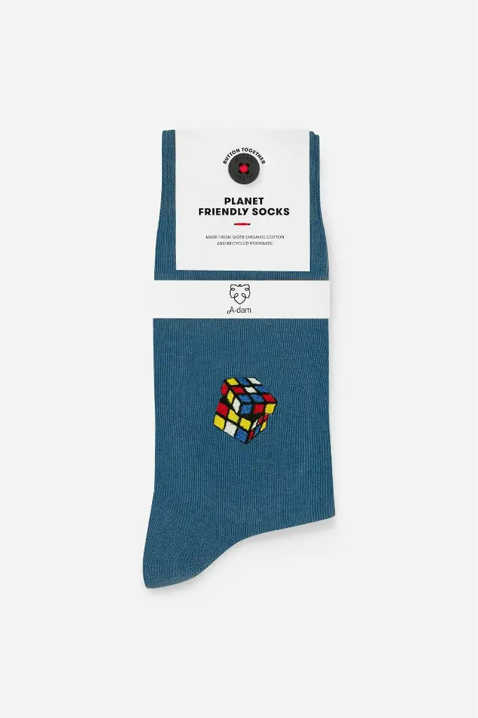 SOCKS CASUAL - BLUE CUBE