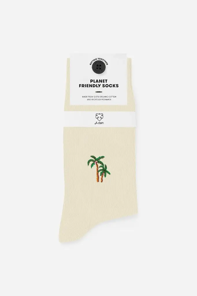 SOCKS CASUAL - OFFWHITE PALM TREES