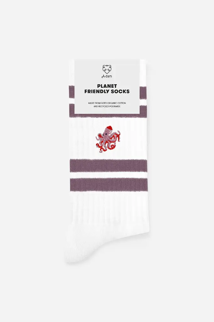 CREW SOCKS - WHITE OCTOPUS