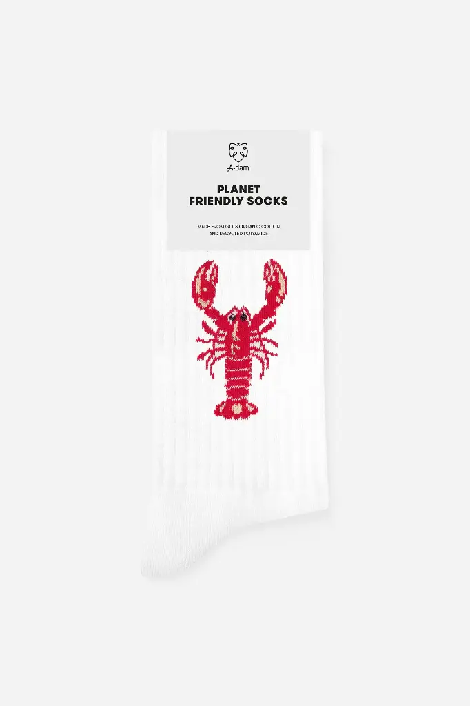 CREW SOCKS - WHITE LOBSTER