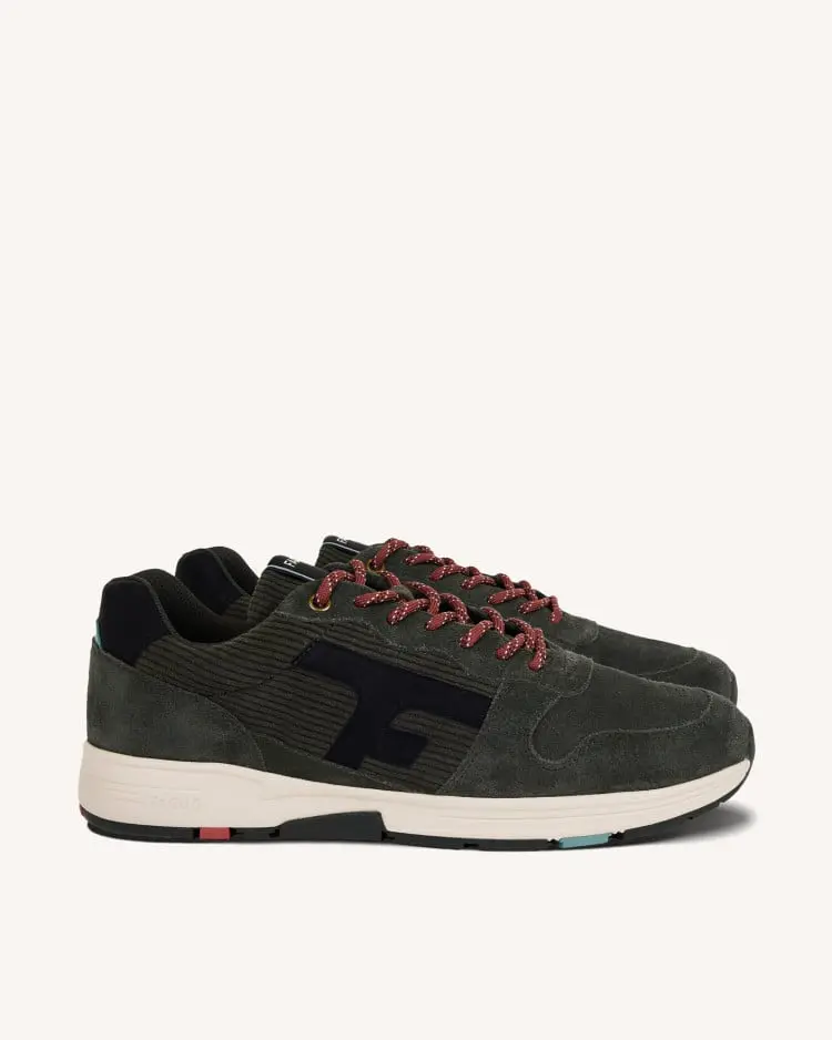 OLIVE RUNNING SUEDE WOVEN -KAK00