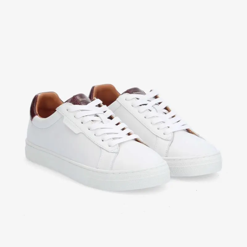 SPARKLE SNEAKER W  NAPPA KROCO - WHITE BORDO