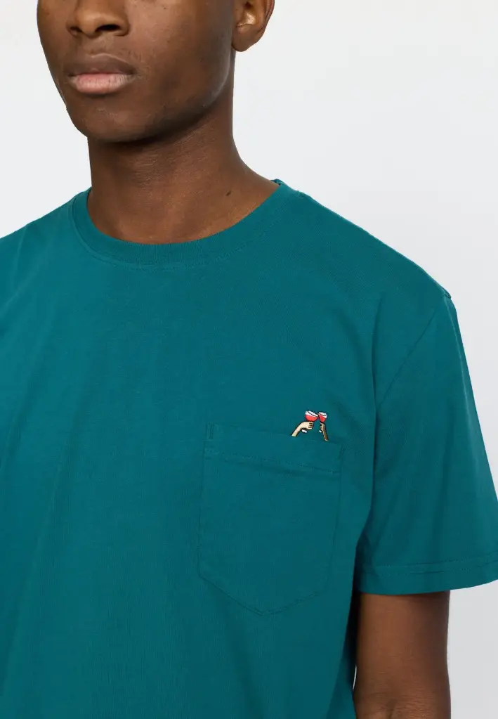 PRINTED T-SHIRT - DARKPETROL VERRE DE VIN (XS)