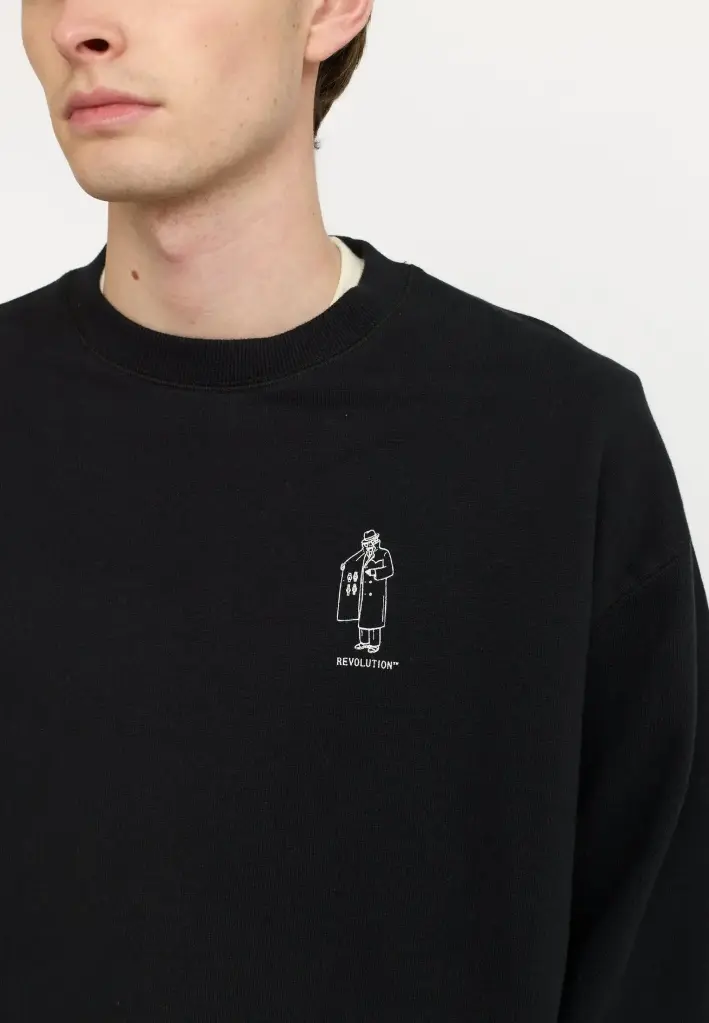 PRINTED CREWNECK - BLACK SHOP LOCAL (XS)