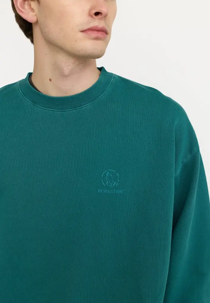 PRINTED CREWNECK - PETROL STATUE LIBERTE (XS)