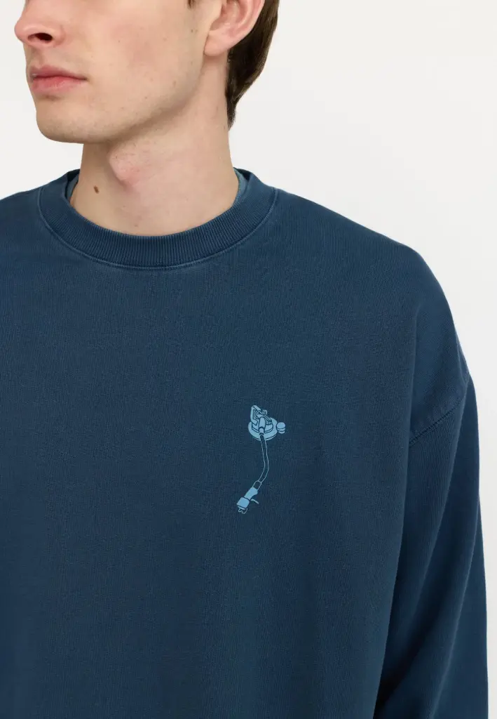 PRINTED CREWNECK - DARBLUE PLATINE (XS)