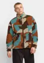 PRINTED TEDDY JACKET - BROWN 
