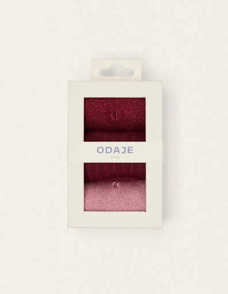 PACK X3 FANTAISIE - COTELE ROUGE BORDEAUX ROSE 