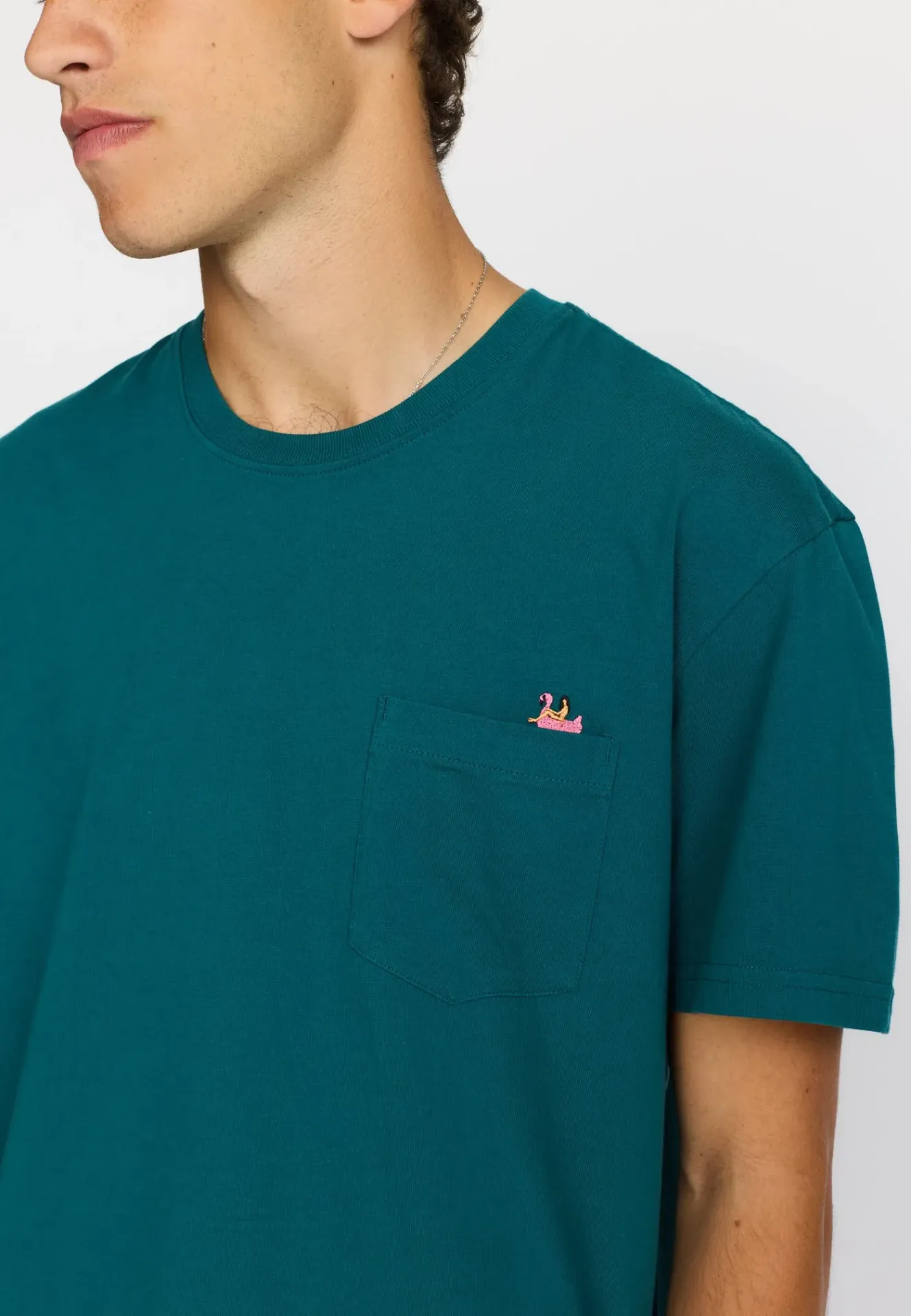 Application T-Shirt - DARKPETROL -FLAMANT ROSE