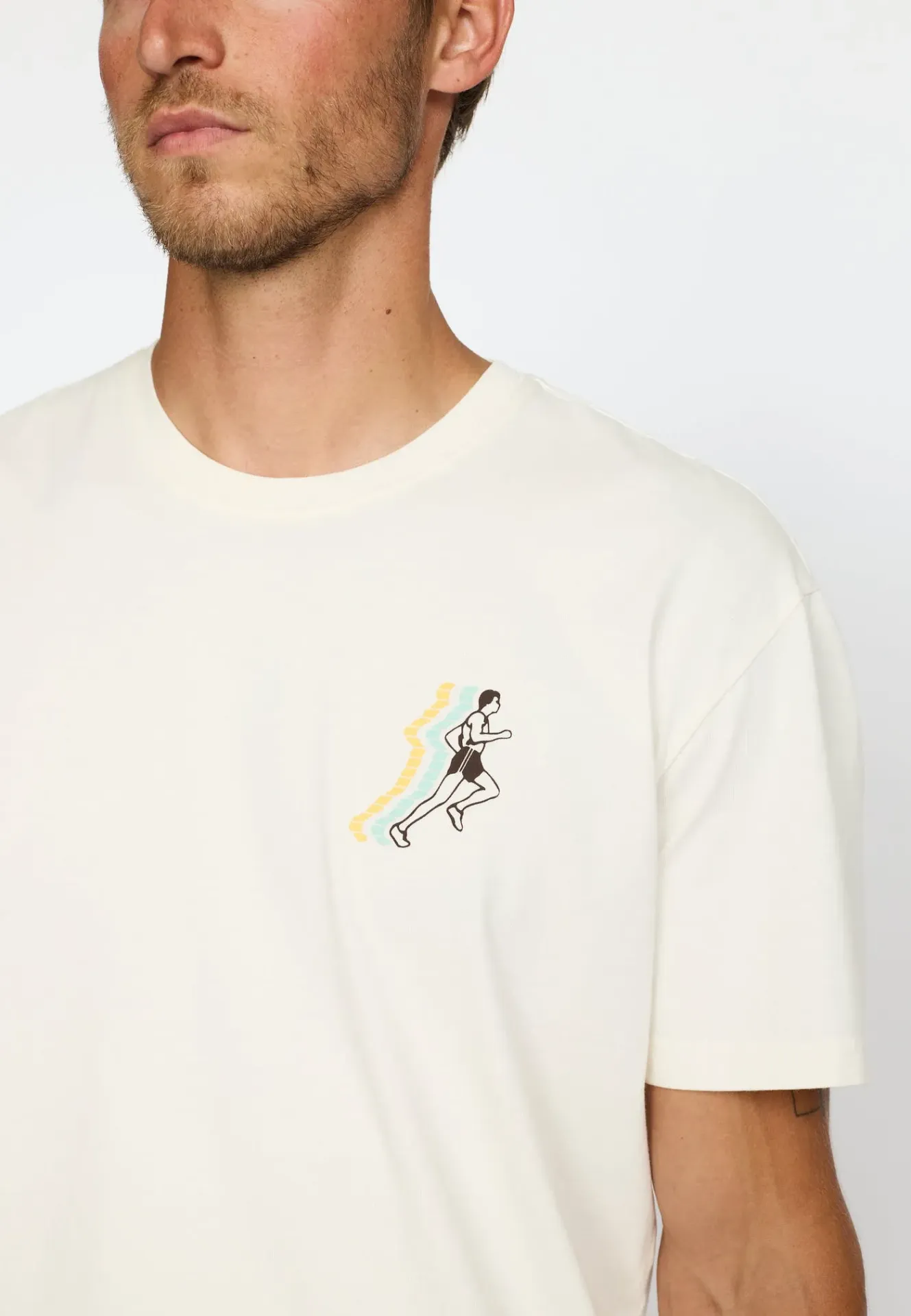 PRINTED T-SHIRT-OFF WHITE- RUN