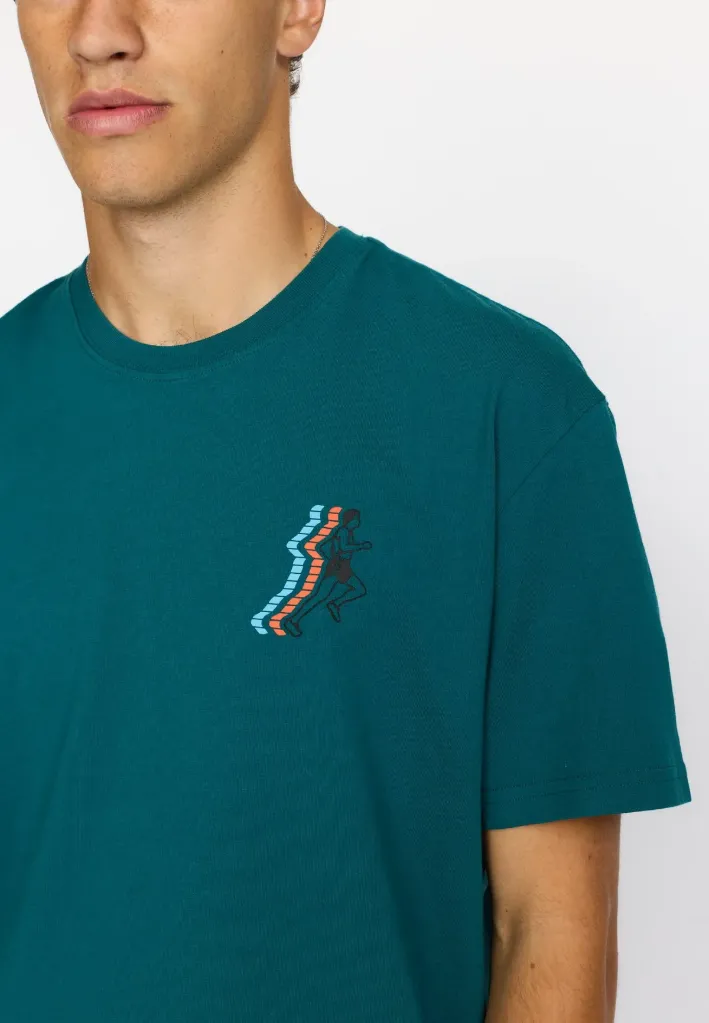 PRINTED T-SHIRT-DARKPETROL- RUN