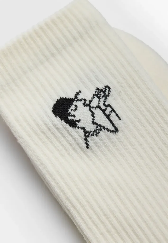 Jaquard Crew Sock-WHITE-COFFEE