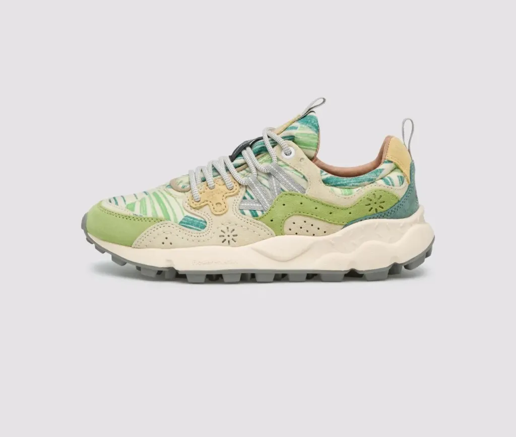 YAMANO 3 WOMAN SUEDE/COTTON PAINTED LIME-WHITE-PET (37)