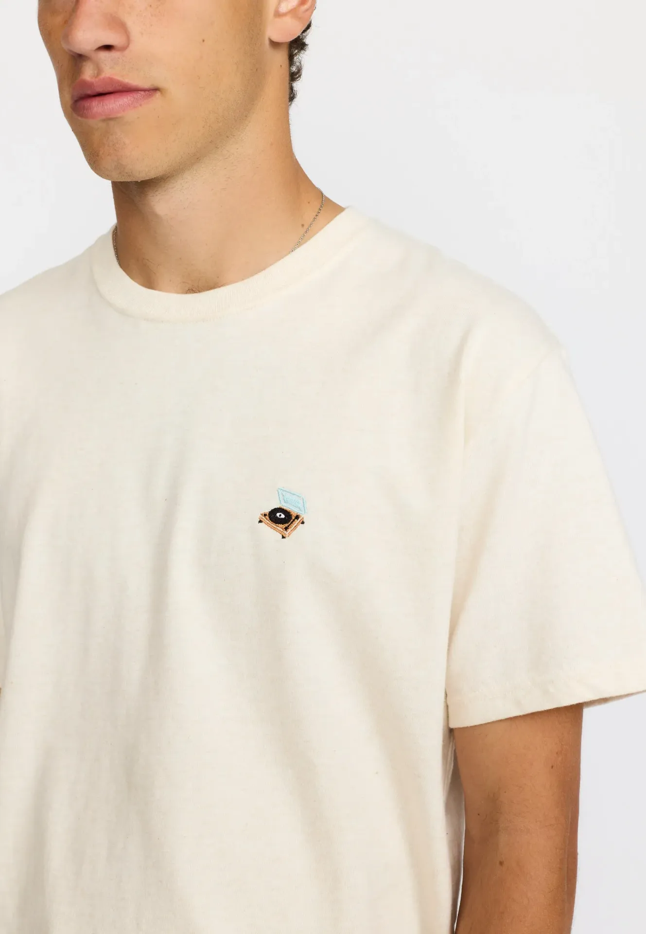 Application T-Shirt -PLATINE-OFFWHITE MELANGE