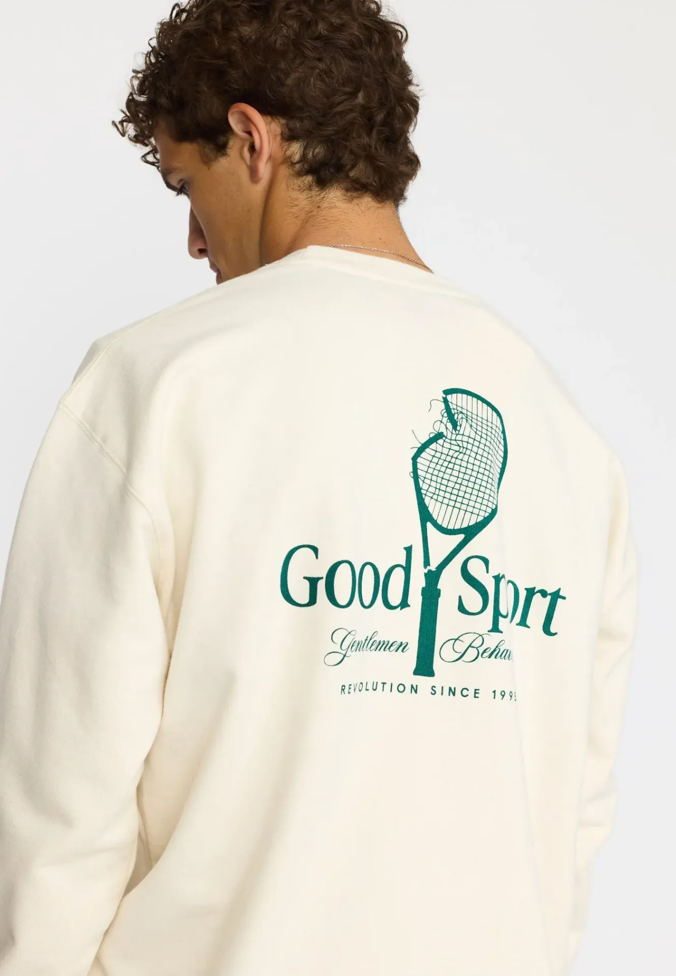 PRINTED CREWNECK -TENNIS-OFFWHITE