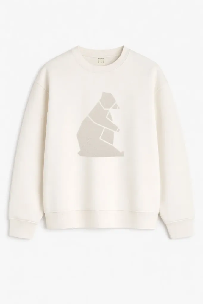 BEAR BLOCK SWEAT-OFF WHITE