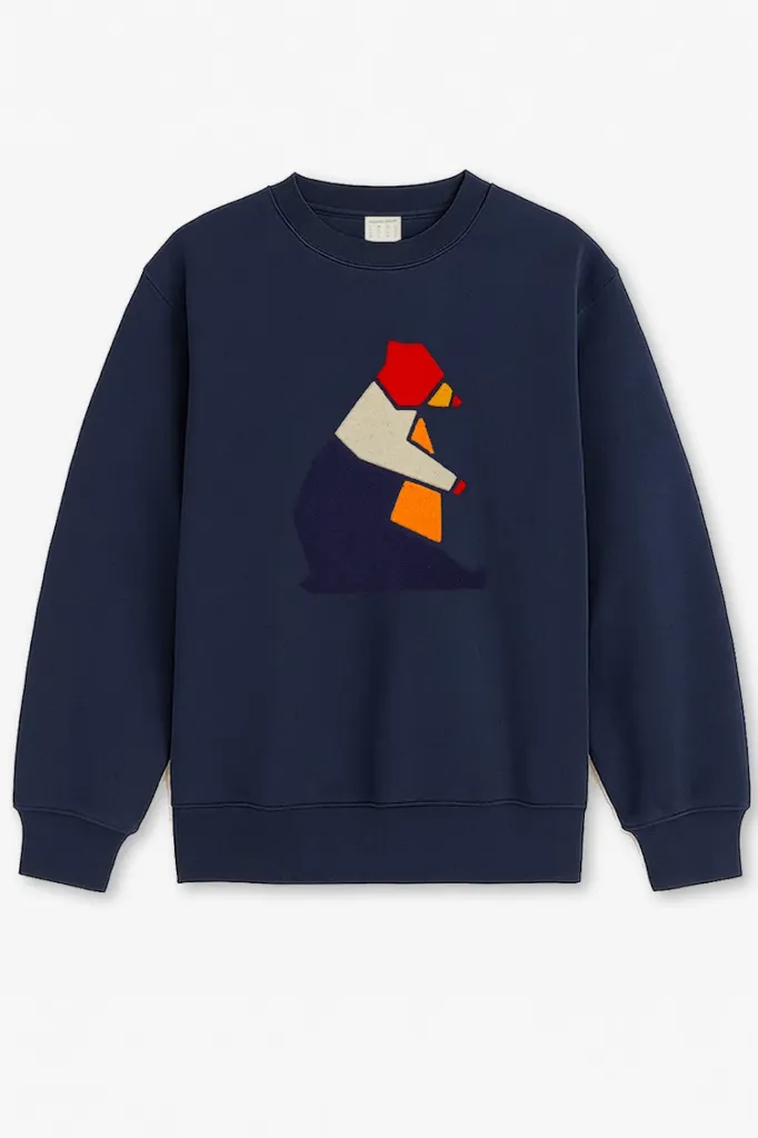 BEAR BLOCK 2 SWEAT -NAVY