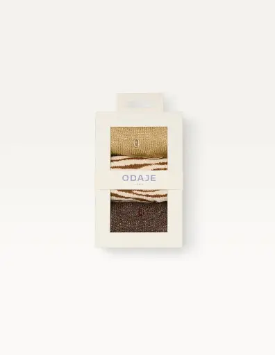 PACK X3 FANTAISIE - ZEBRE MARRON DORE