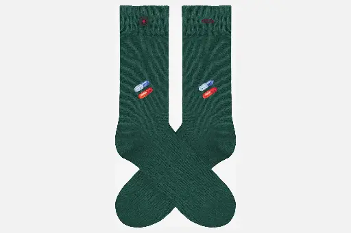 SOCKS CASUAL - GREEN PILLS 