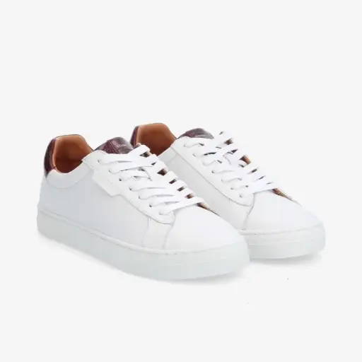 SPARKLE SNEAKER W  NAPPA KROCO - WHITE BORDO